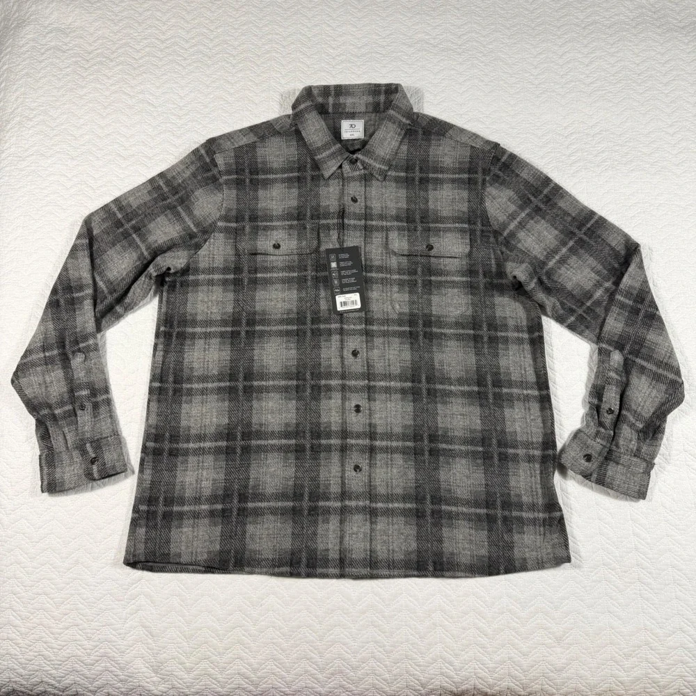 NWT 7 Diamonds Generation Soft‎ Flannel Shirt Mens XXL Grey Black Plaid SMK-7254